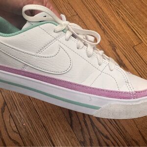White and Pink, Mint Nike Court Legacy Sneakers Size 7